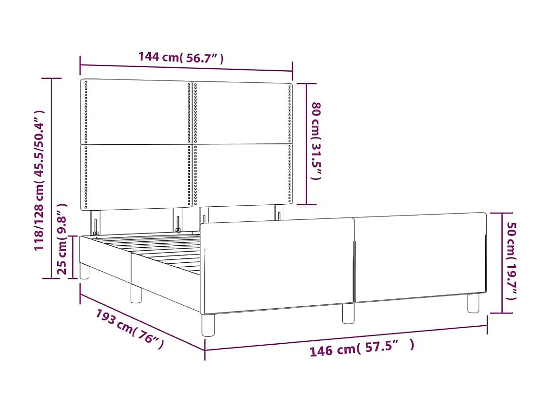 Bedframe zonder matras 140x190 cm fluweel zwart
