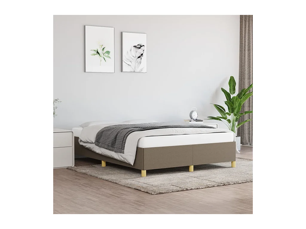 Cadre de lit sans matelas taupe 140x200 cm tissu