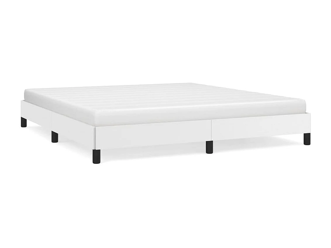 Cadre de lit sans matelas blanc 160x200 cm similicuir