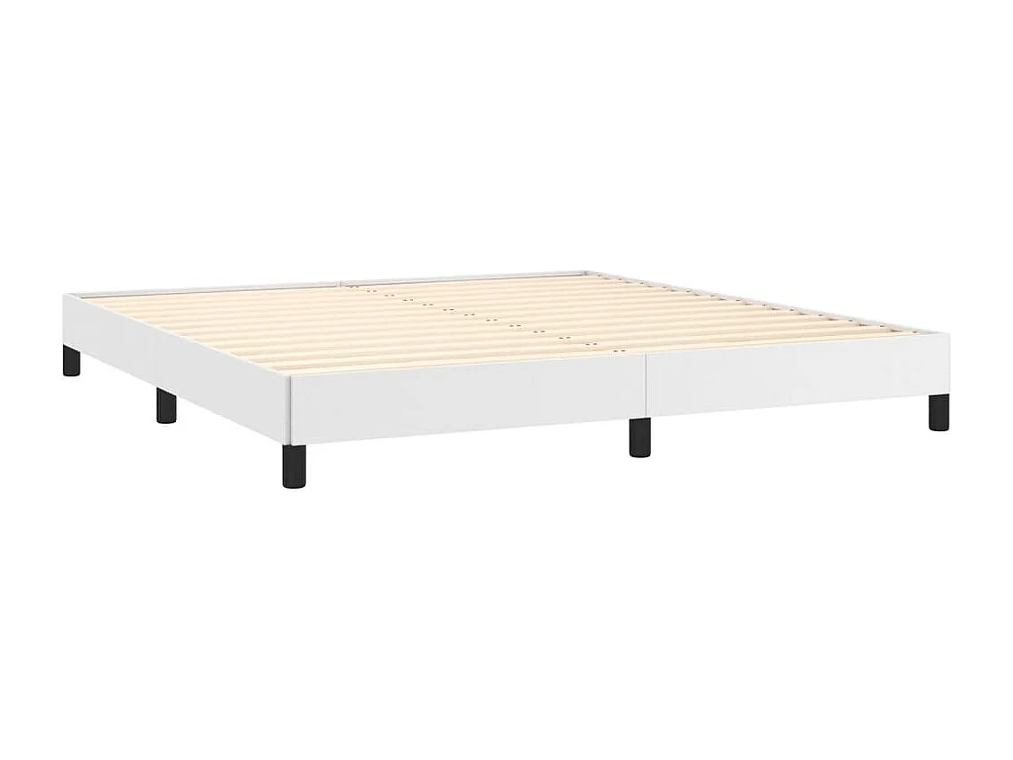 Cadre de lit sans matelas blanc 160x200 cm similicuir