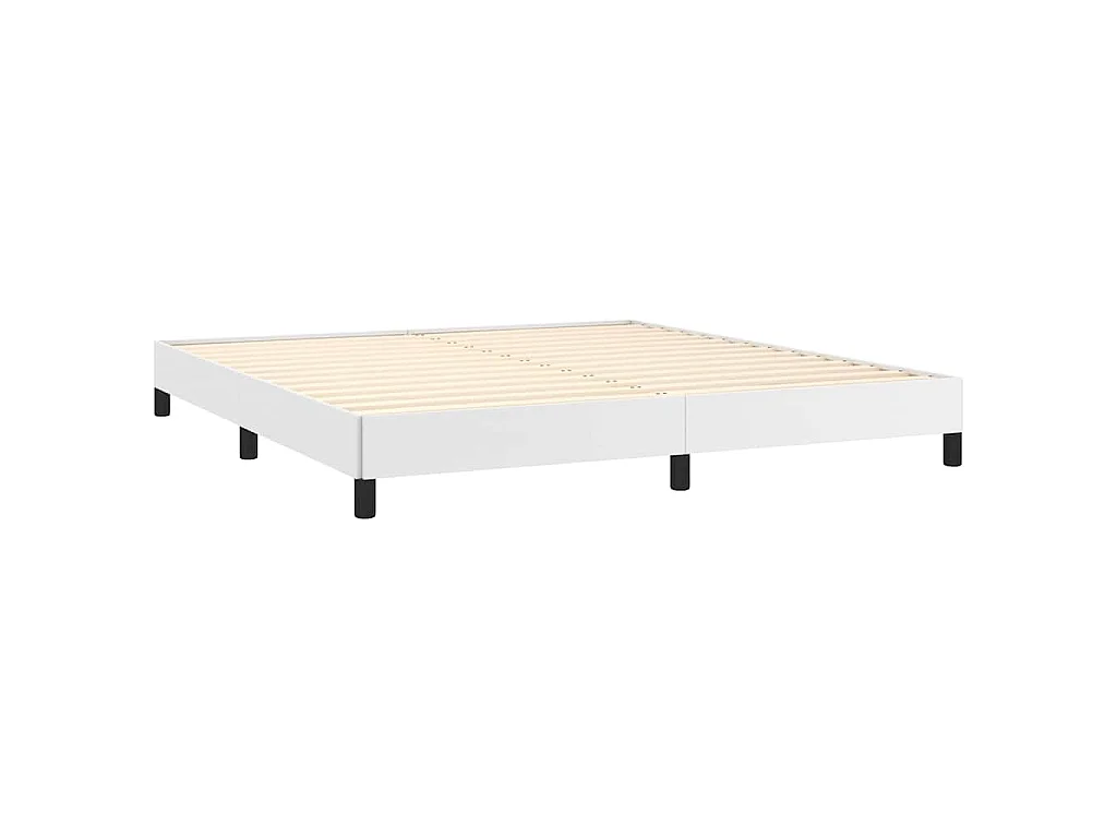 Cadre de lit sans matelas blanc 160x200 cm similicuir