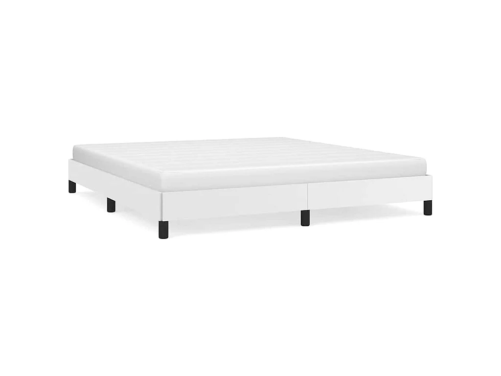 Cadre de lit sans matelas blanc 160x200 cm similicuir