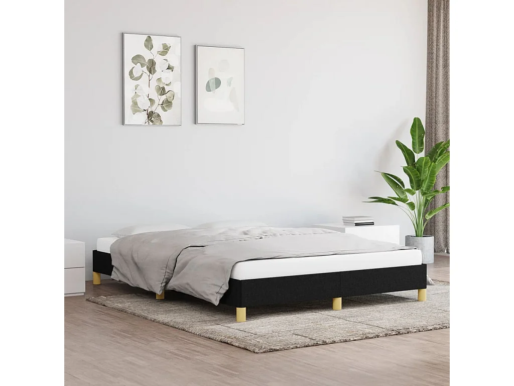 Bedframe zonder matras stof zwart 160x200 cm