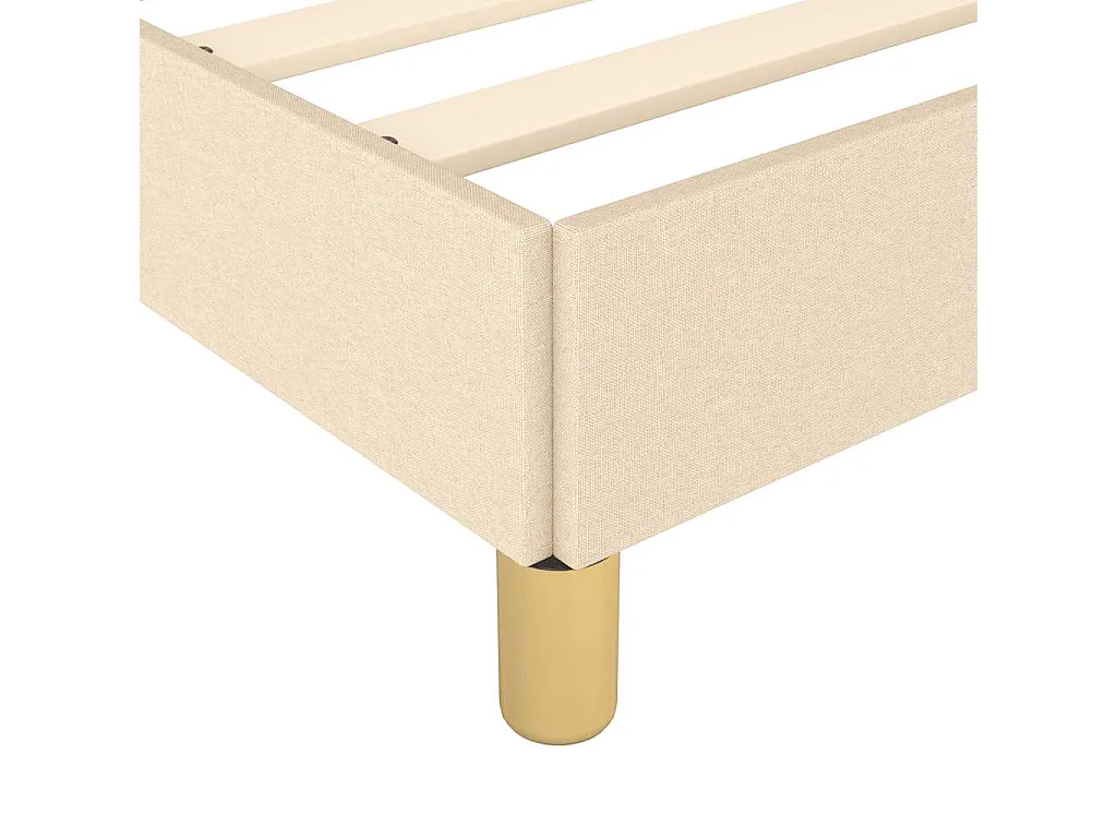 Cadre de lit sans matelas crème 100x200 cm tissu