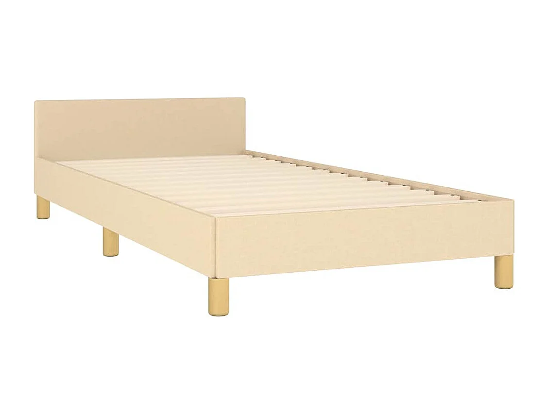 Bettgestell ohne Matratze Creme 100x200 cm Stoff