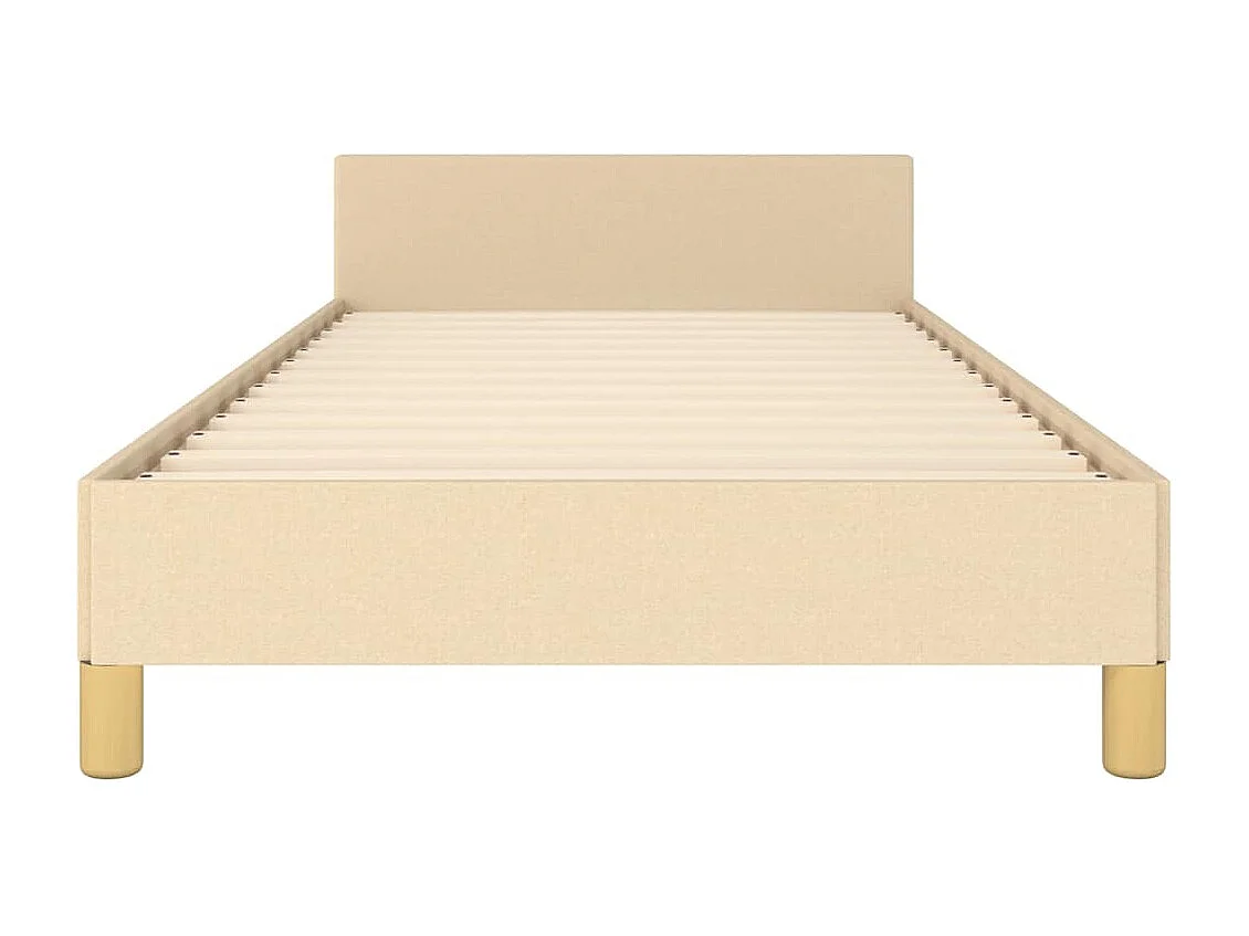 Bettgestell ohne Matratze Creme 100x200 cm Stoff