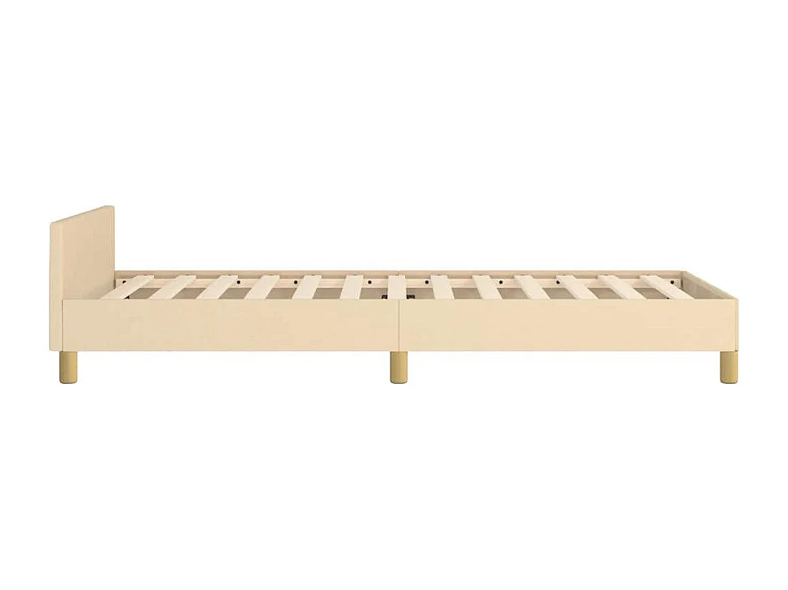 Bettgestell ohne Matratze Creme 100x200 cm Stoff