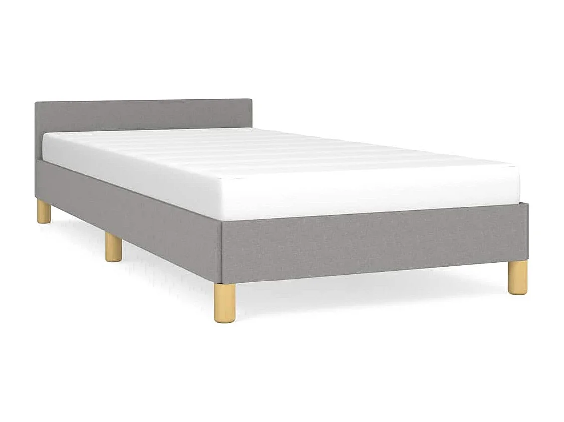 Estrutura de cama sem colchão 90x190 cm tecido cinzento-claro