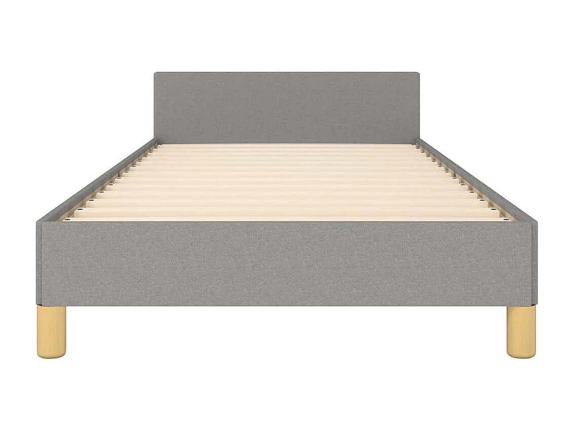 Estrutura de cama sem colchão 90x190 cm tecido cinzento-claro