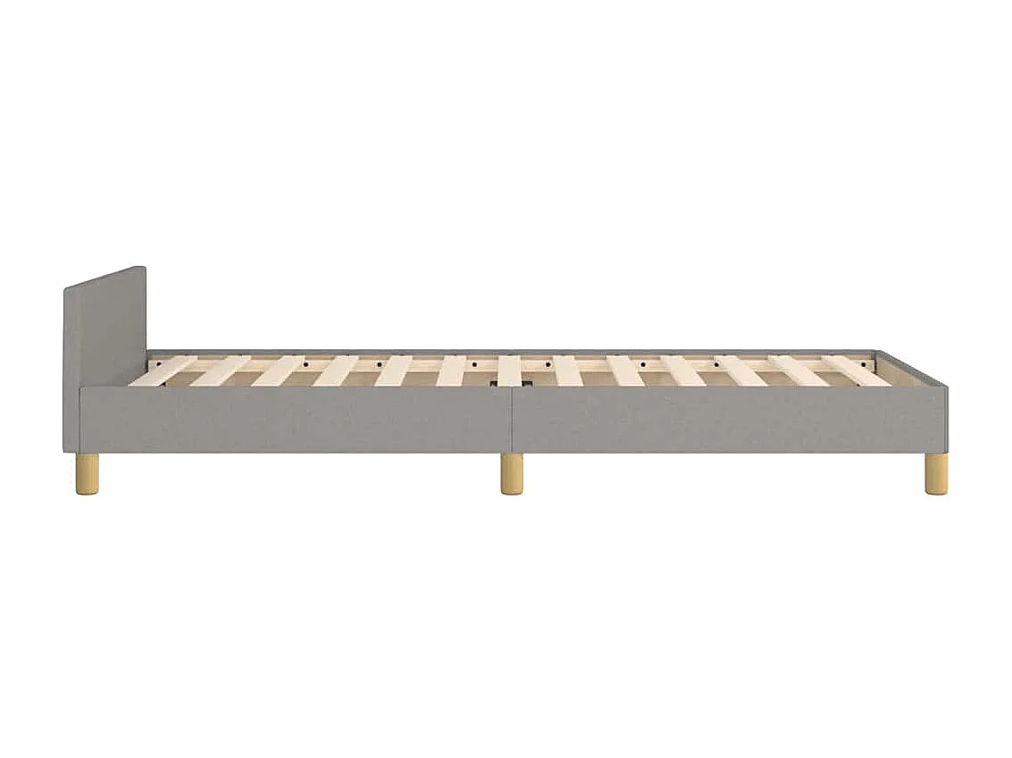 Estrutura de cama sem colchão 90x190 cm tecido cinzento-claro