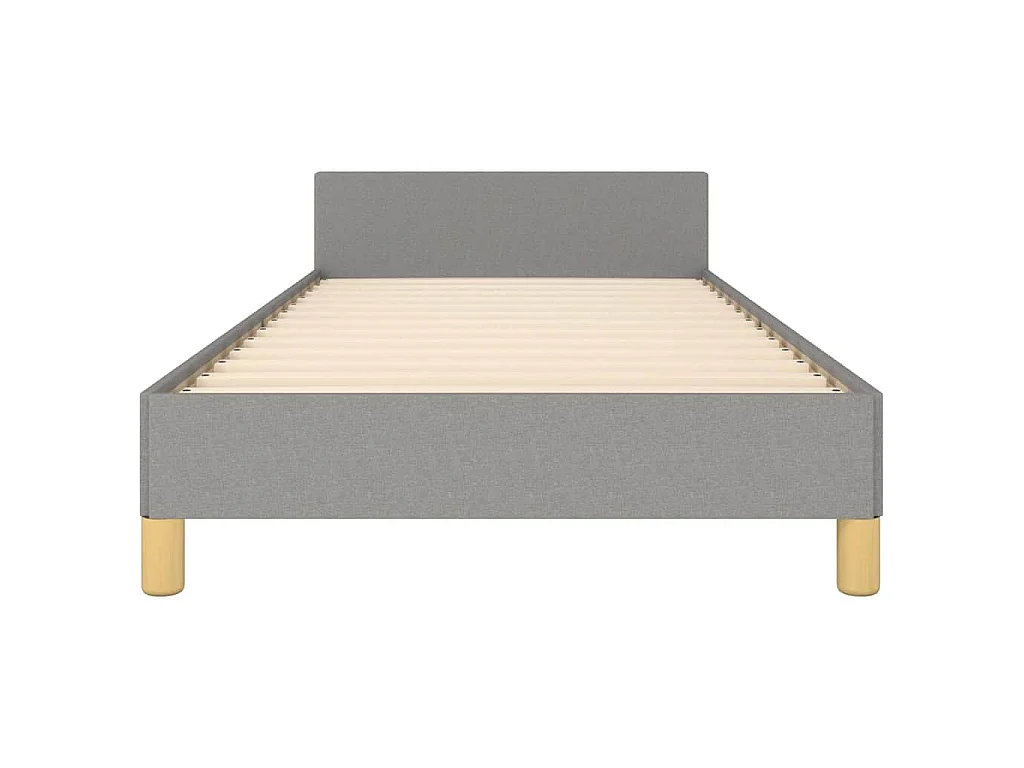 Estrutura de cama sem colchão 90x190 cm tecido cinzento-claro