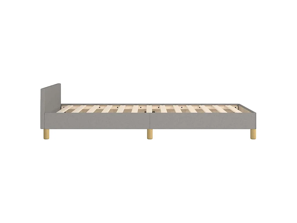 Estrutura de cama sem colchão 90x190 cm tecido cinzento-claro