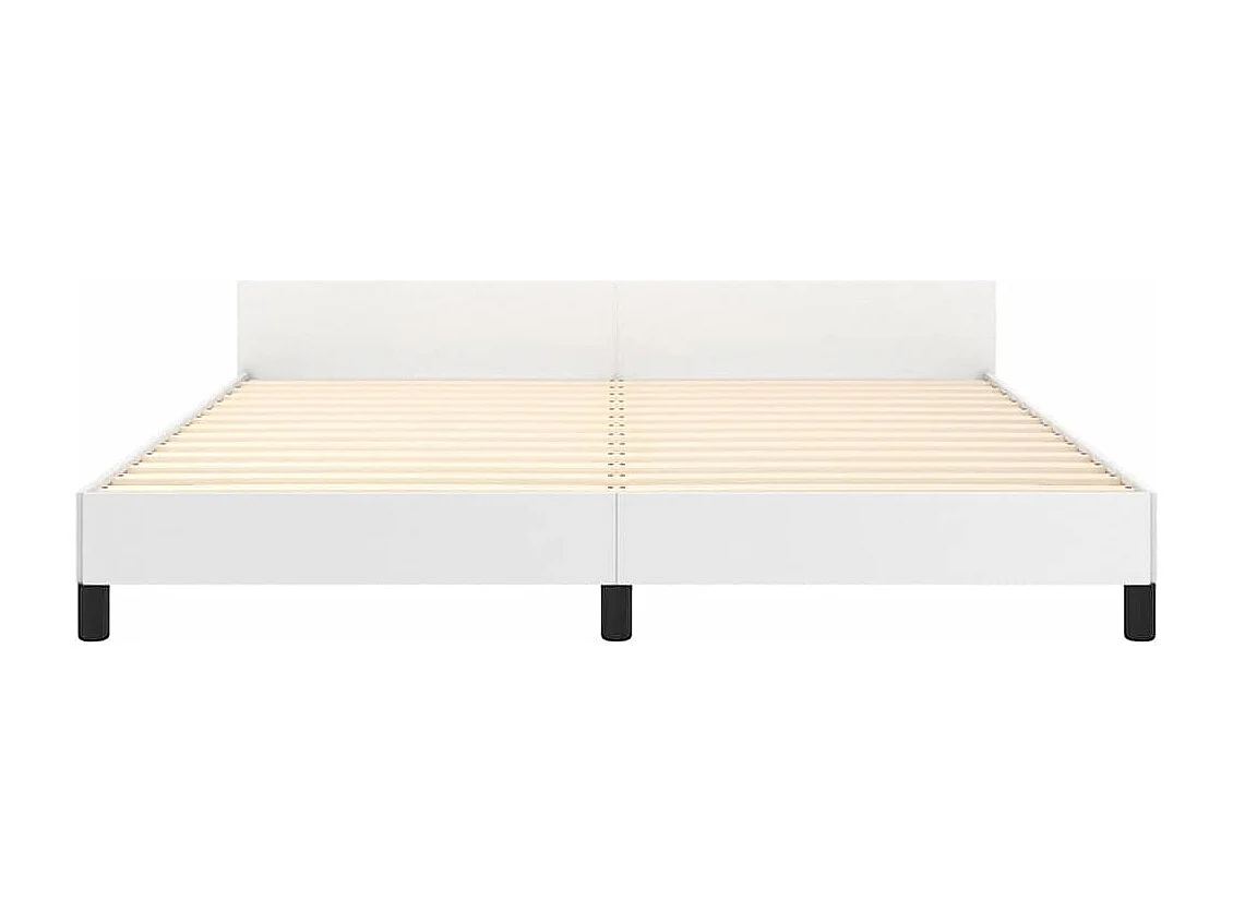Bedframe met hoofdeinde zonder matras 160x200 cm wit