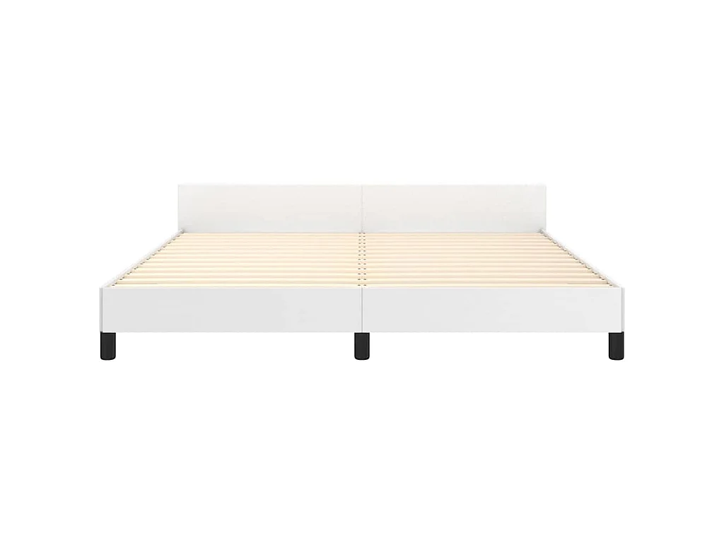 Cadre de lit avec tête de lit sans matelas blanc 160x200 cm