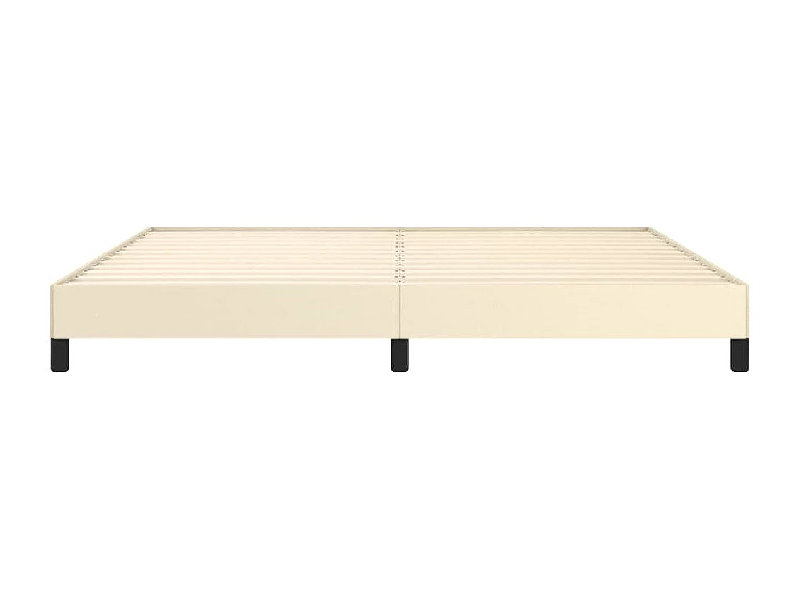 Estrutura de cama 200x200 cm couro artificial cor creme