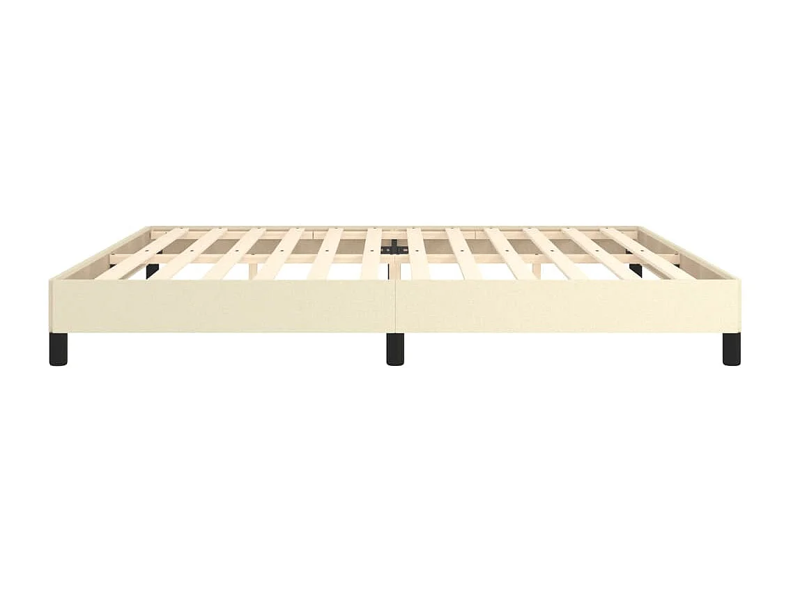 Estrutura de cama 200x200 cm couro artificial cor creme
