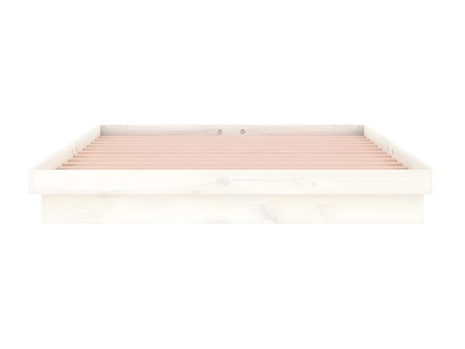 Bedframe LED massief hout wit 160x200 cm