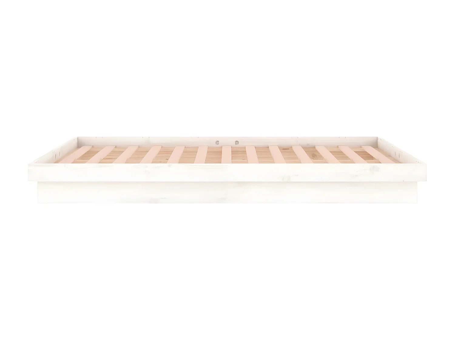 Bedframe LED massief hout wit 160x200 cm