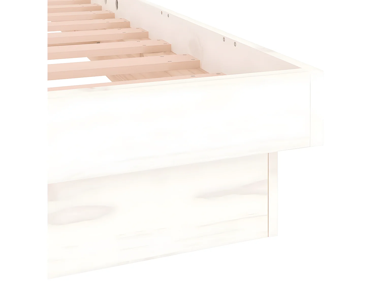 Bedframe LED massief hout wit 160x200 cm