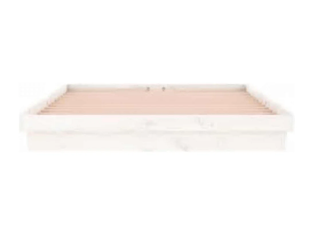 Bedframe LED massief hout wit 160x200 cm