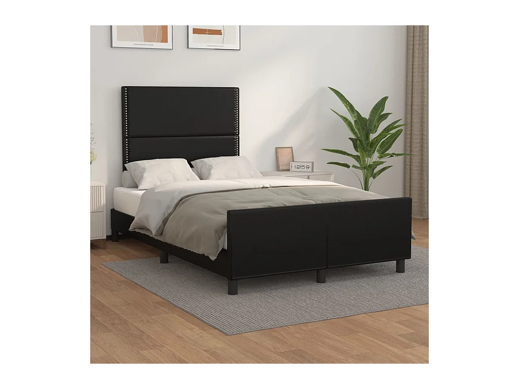 Cadre de lit sans matelas noir 120x200 cm similicuir