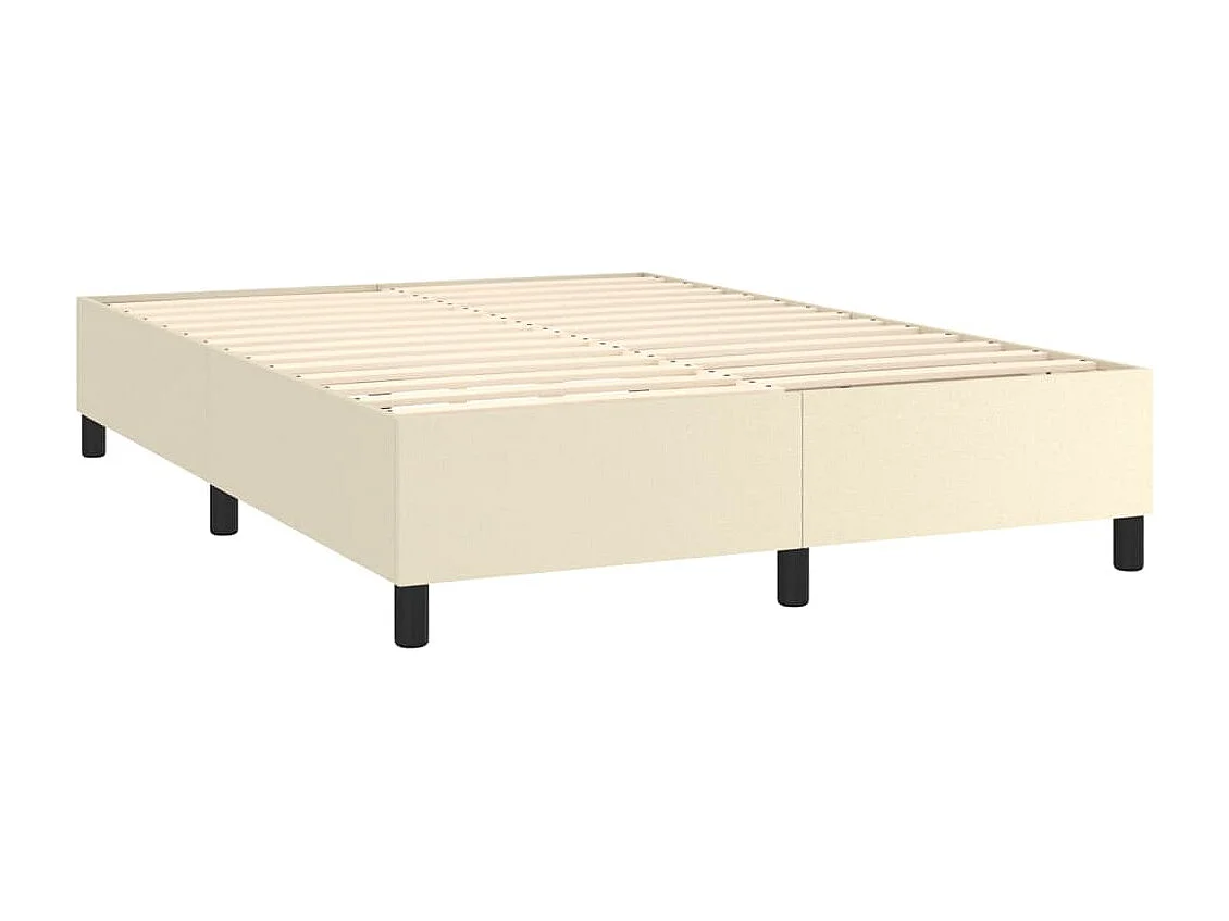 Boxspringbett mit Matratze & LED Creme 140x190 cm Kunstleder