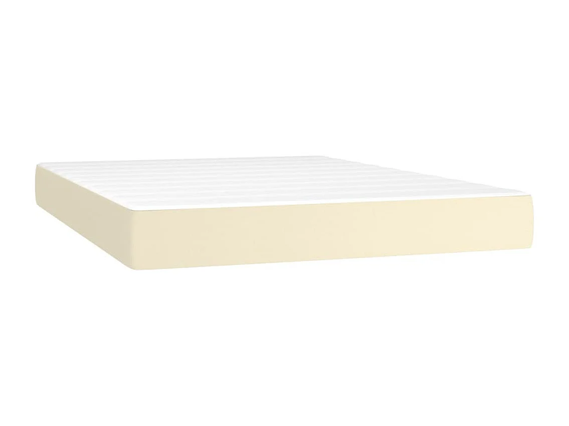 Boxspringbett mit Matratze & LED Creme 140x190 cm Kunstleder