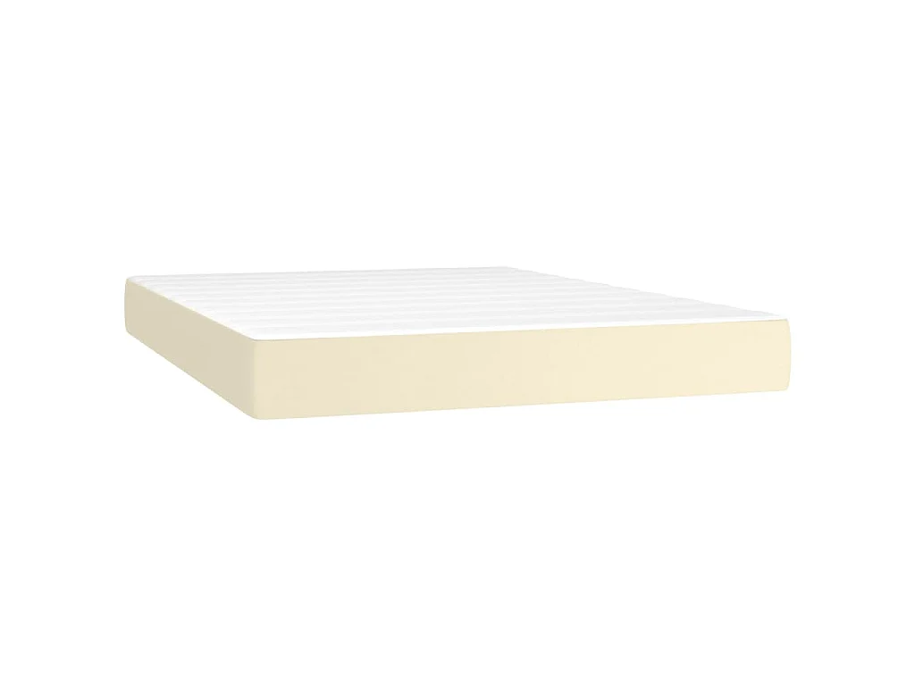 Giroletto a Molle con Materasso e LED Crema 140x190 cm