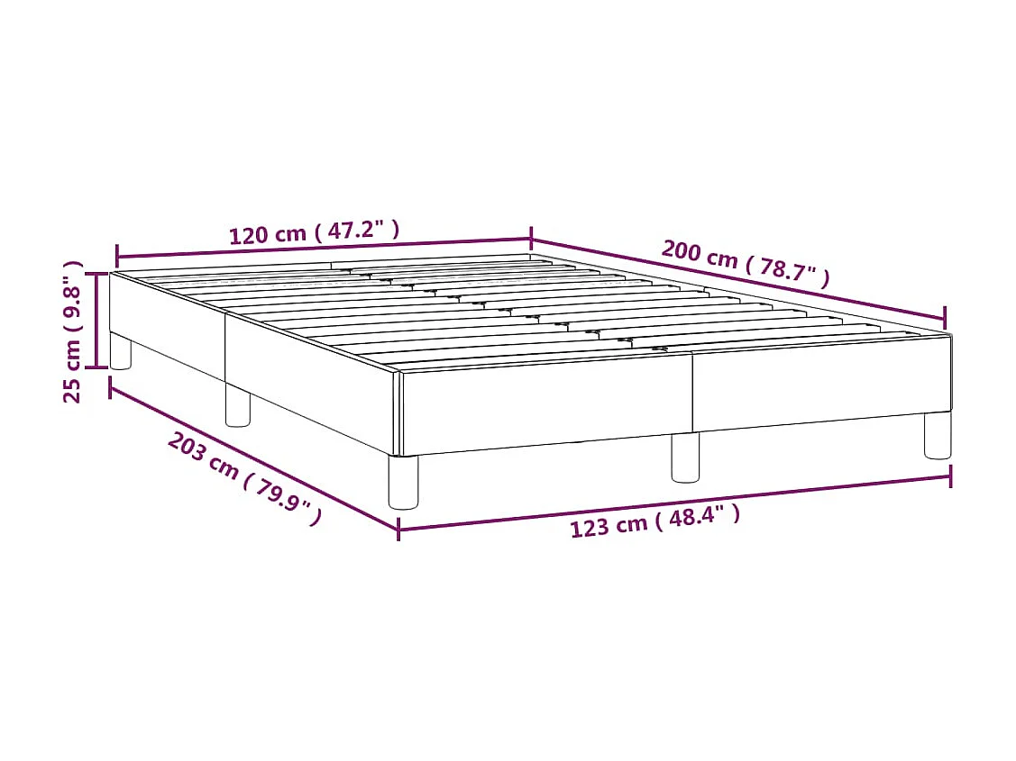Bedframe kunstleer grijs 120x200 cm