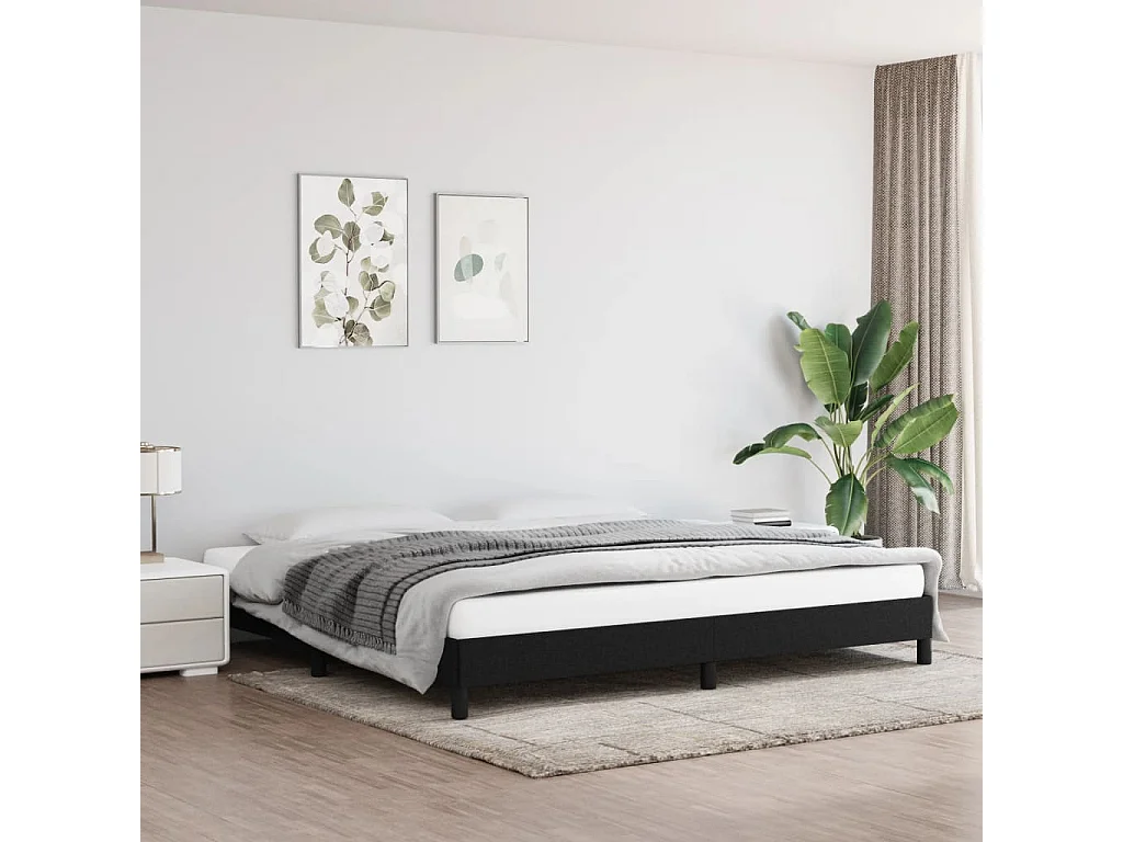 Bedframe zonder matras stof zwart 200x200 cm