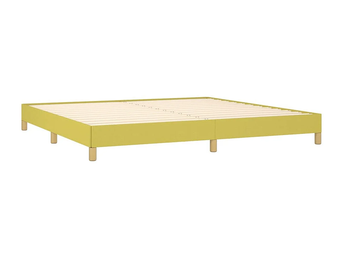 Cadre de lit sans matelas vert 200x200 cm tissu