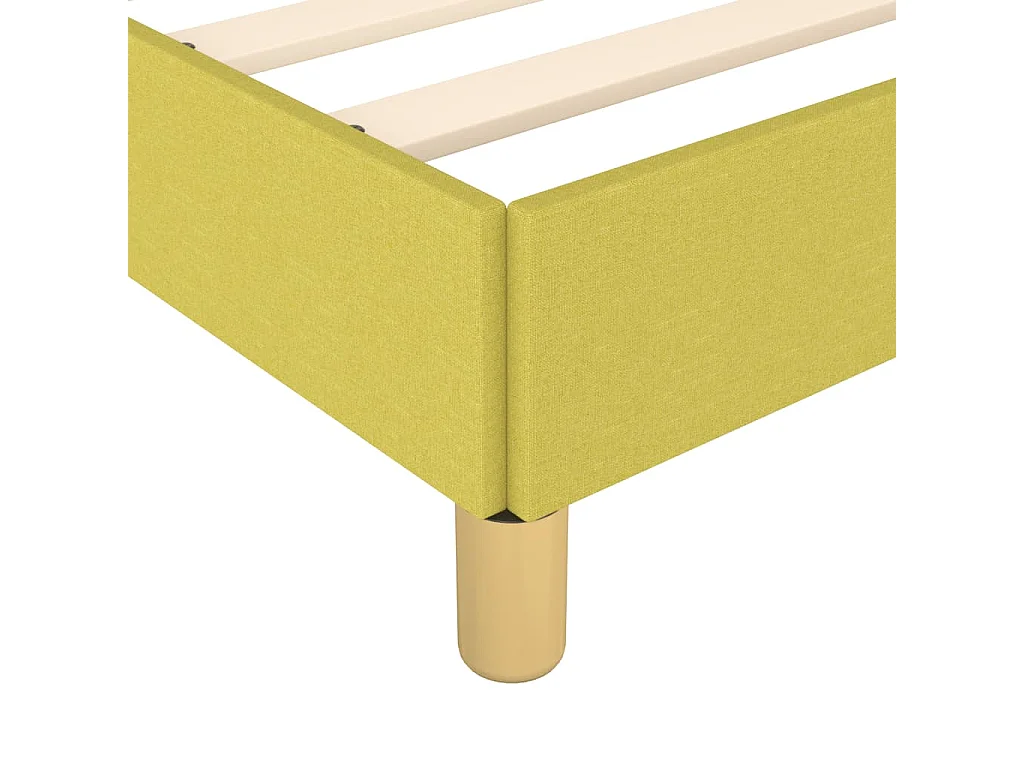 Cadre de lit sans matelas vert 200x200 cm tissu