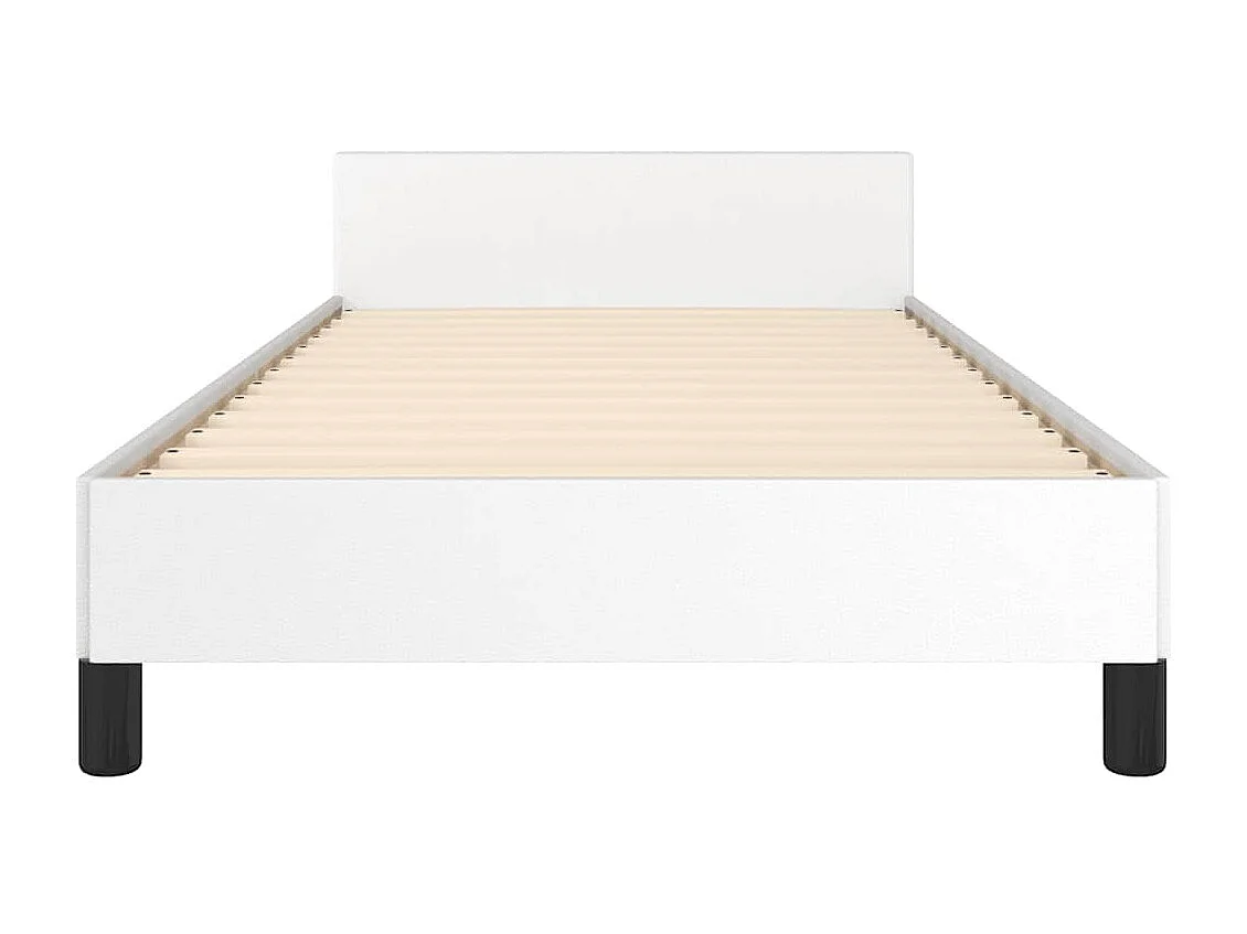 Cadre de lit avec tête de lit sans matelas blanc 90x200 cm