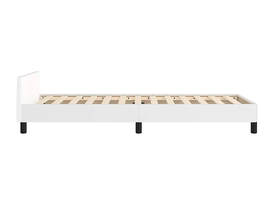 Cadre de lit avec tête de lit sans matelas blanc 90x200 cm