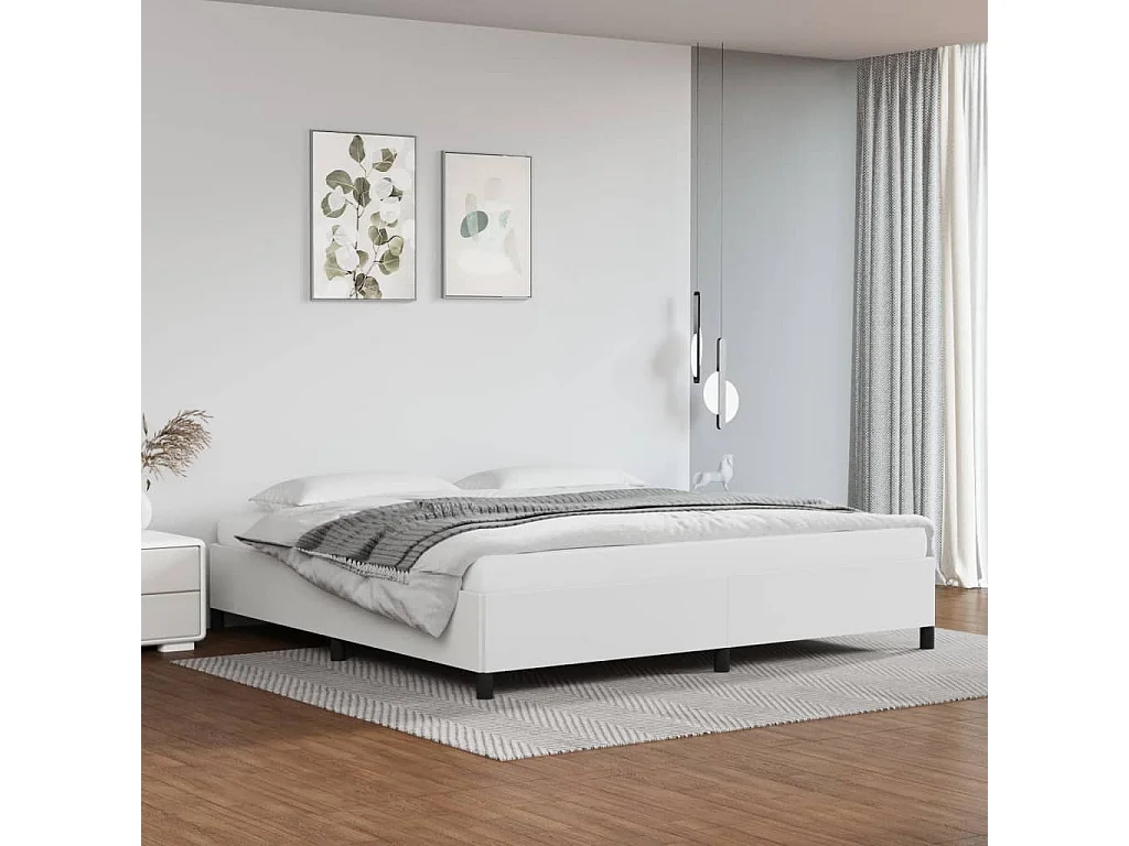 Bedframe kunstleer wit 200x200 cm