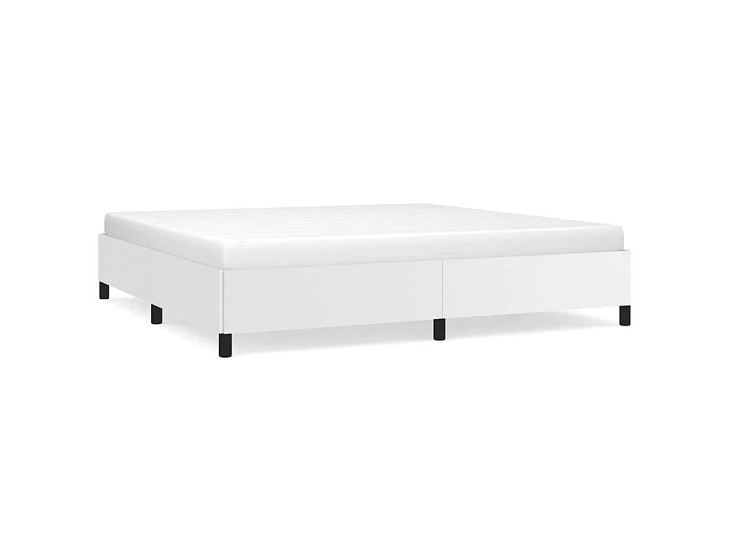 Bettgestell Weiß 200x200 cm Kunstleder