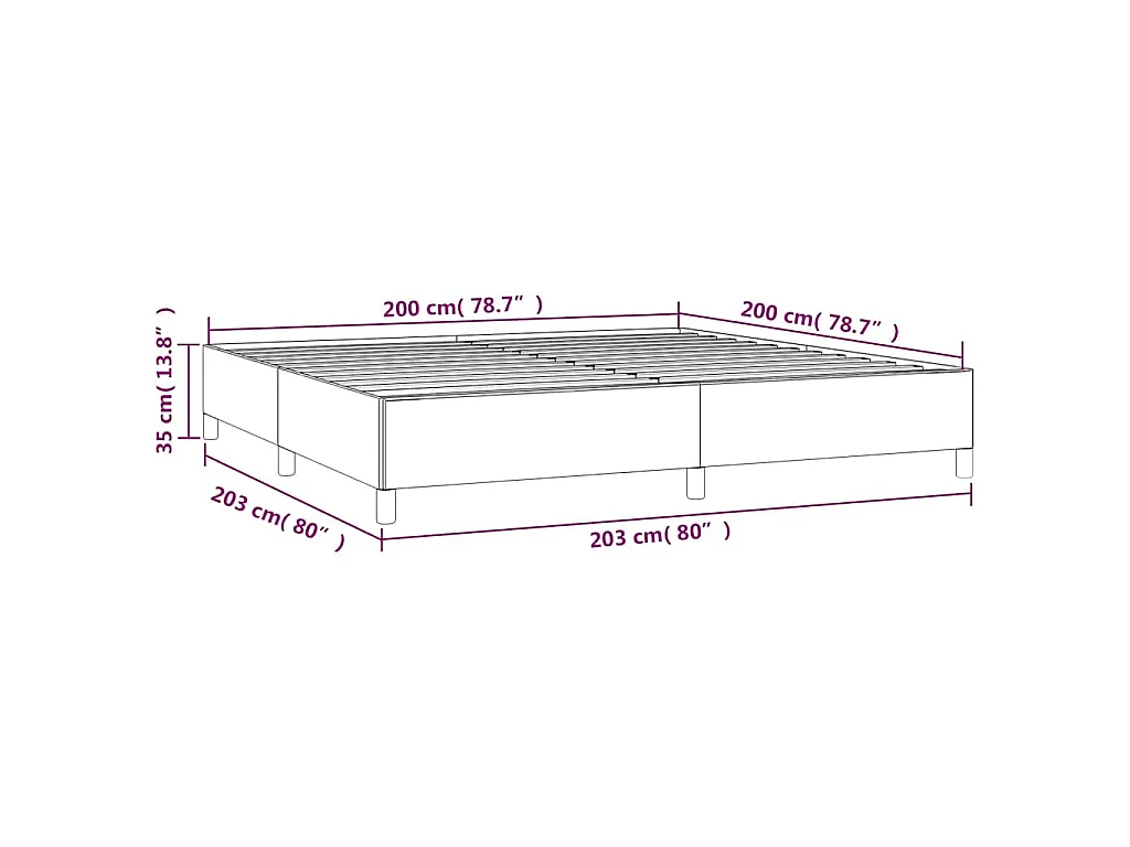 Bettgestell Weiß 200x200 cm Kunstleder