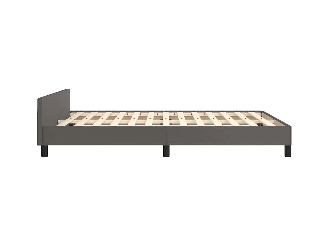 Bedframe met hoofdeinde zonder matras 140x190 cm grijs