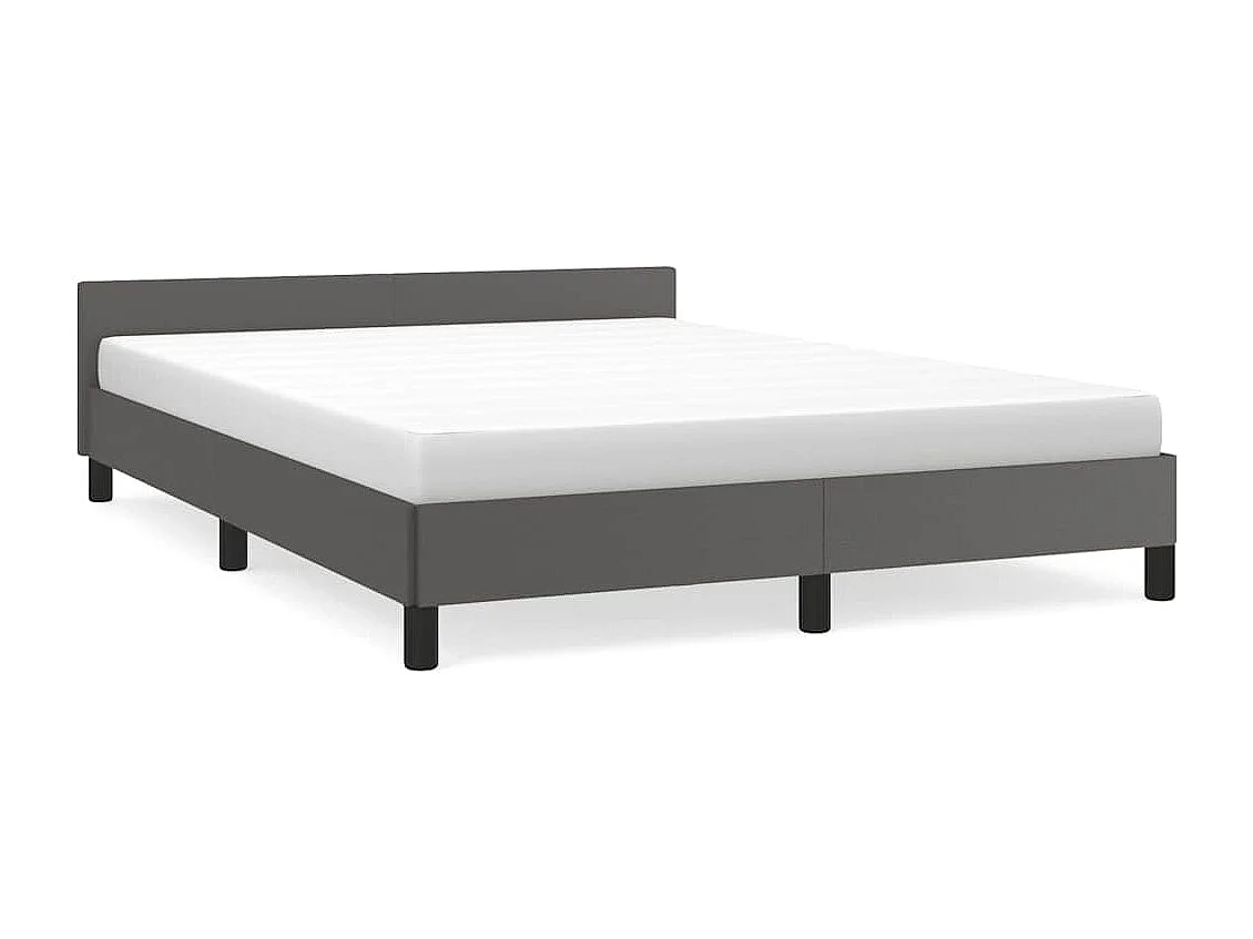 Bedframe met hoofdeinde zonder matras 140x190 cm grijs
