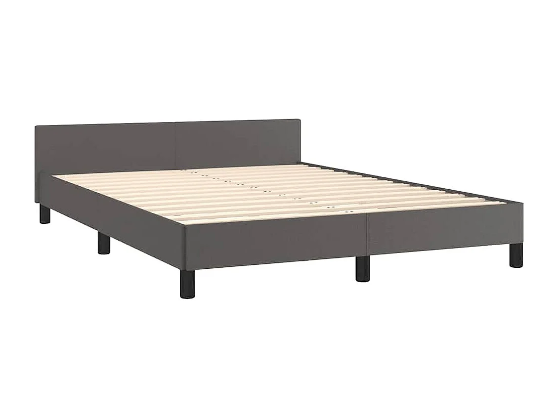 Bedframe met hoofdeinde zonder matras 140x190 cm grijs