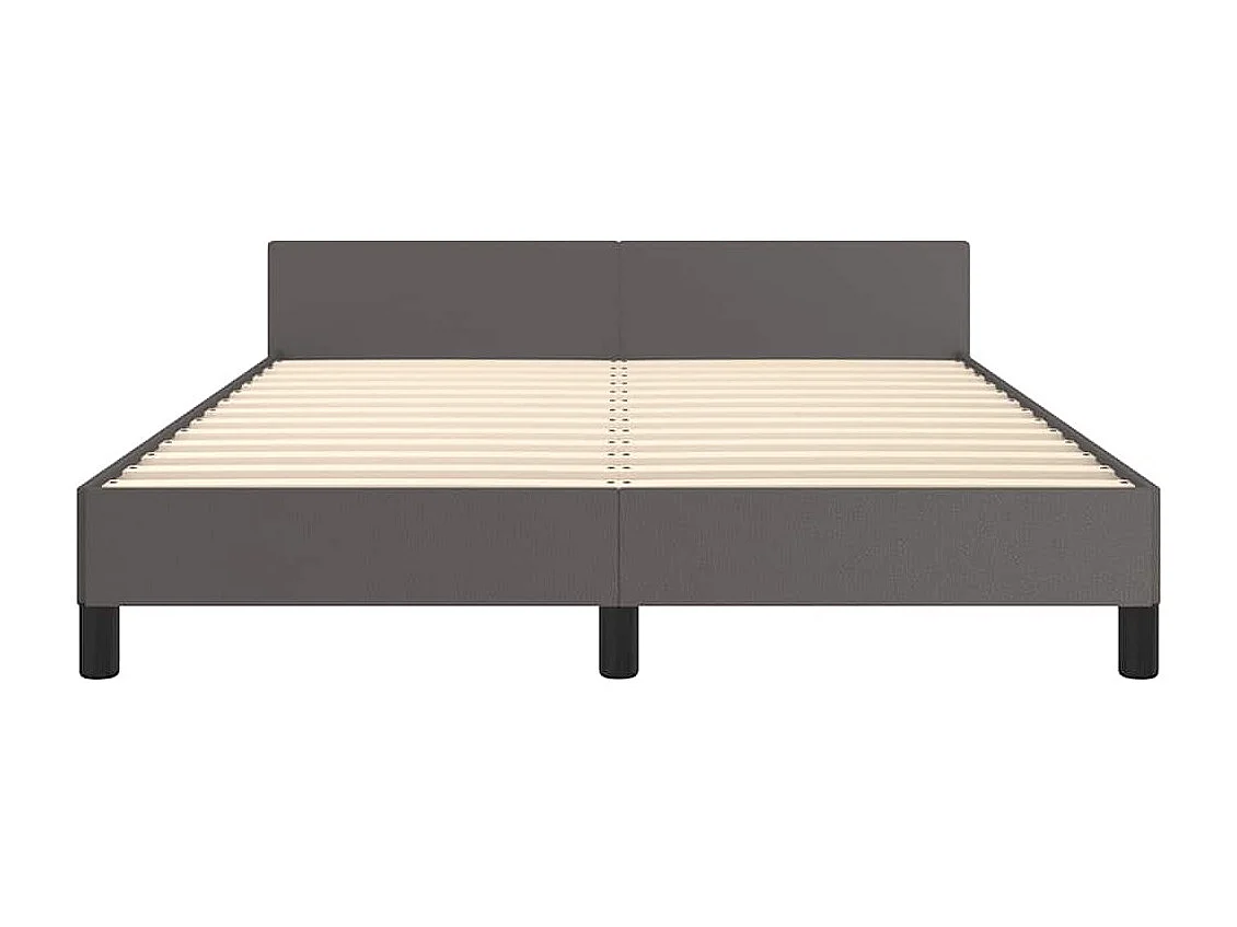 Bedframe met hoofdeinde zonder matras 140x190 cm grijs