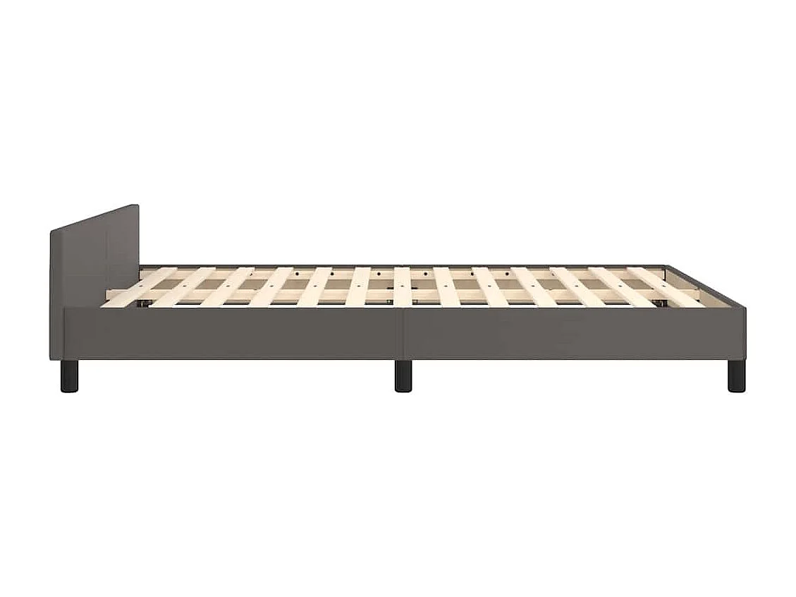 Bedframe met hoofdeinde zonder matras 140x190 cm grijs