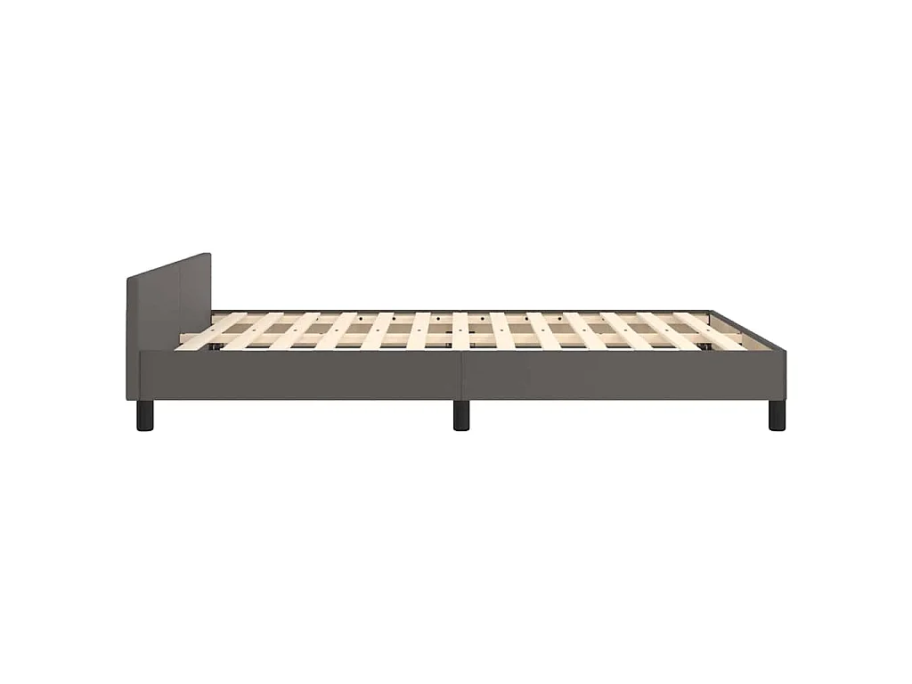 Cadre de lit avec tête de lit sans matelas gris 140x190 cm