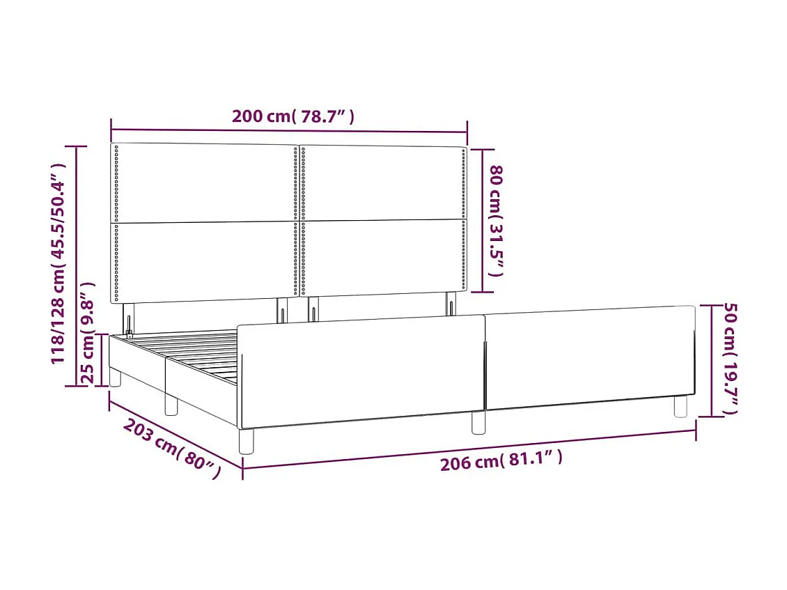 Bettgestell mit Kopfteil Cappuccino-Braun 200x200 cm Kunstleder