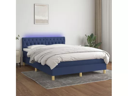 Kauf Unique Boxspringbett mit Matratze & LED Blau 140x200 cm Stoff