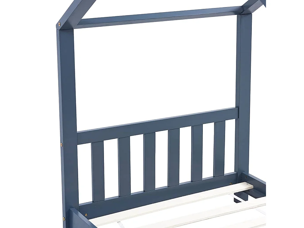 Kinderbedframe massief grenenhout grijs 70x140 cm