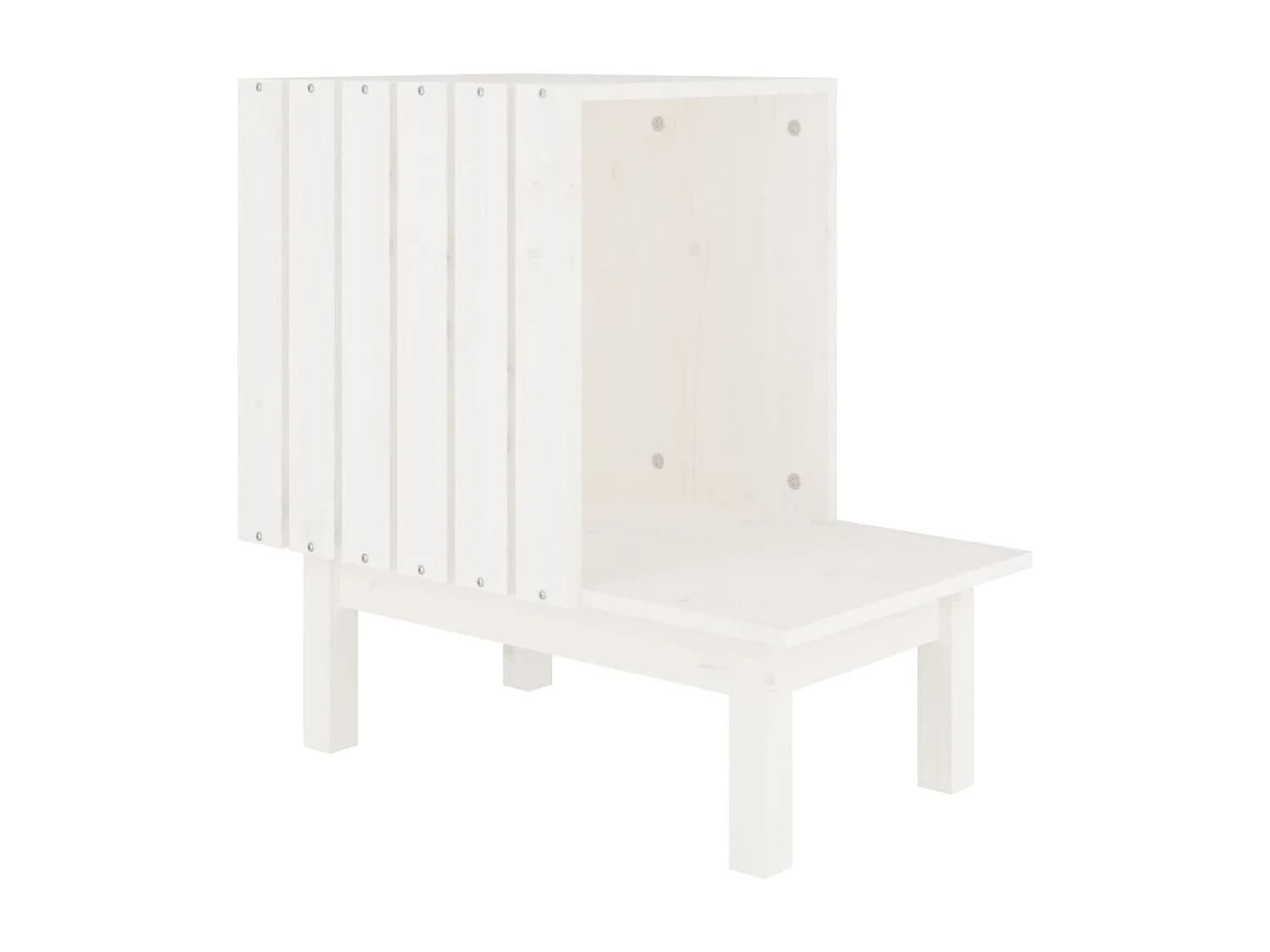 Casa para gatos de madera maciza de pino blanco 60x36x60 cm