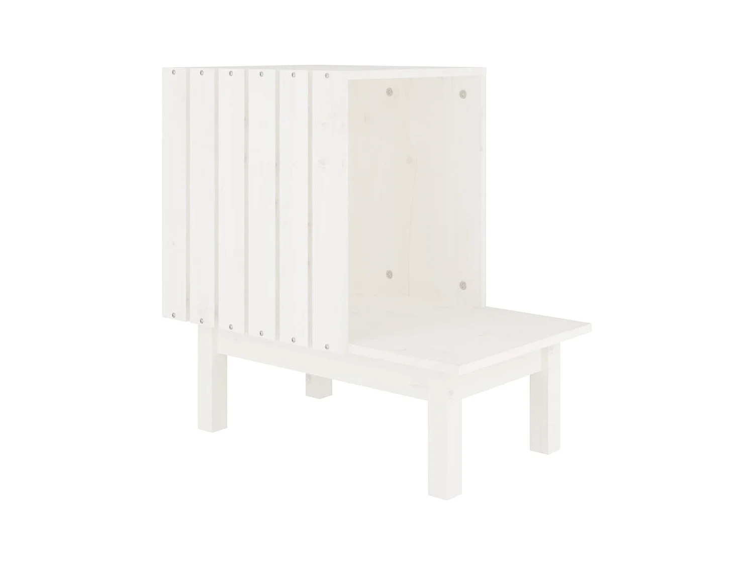 Katzenhaus Weiß 60x36x60 cm Massivholz Kiefer