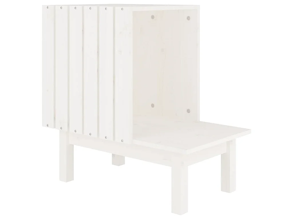 Maison pour chat Blanc 60x36x60 cm Bois de pin massif