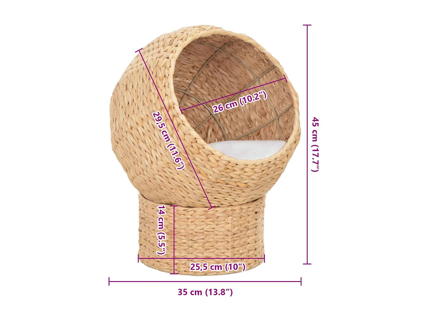 Cesto para gatos de ervas marinhas